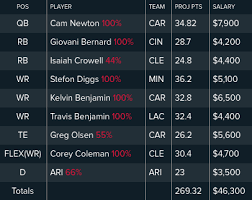 Tips via pay pal are appreciated: Draftkings Billion Dollar Contest Looking Back At 2016 S Perfect Nfl Lineups Daily Fantasy Sports Rankings