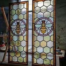 Bee Beehive Collection Bee Beehive And Honeycomb Stained Glass Antique Stained Glass Windows Stained Glass Door Stained Glass Art