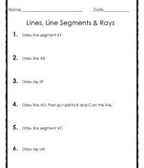 2 Pages Very Simple And Straight Forward Worksheets That Asks Students To Draw Lines Line Segments And Math Geometry Upper Elementary Math Geometry Lessons