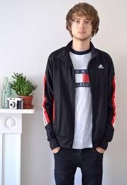 Black And Red Adidas Jacket 90s Vintage Adidas Black And Red Track Jacket Ica Vintage Vintage Sportswear Vintage Adidas Jackets