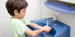 wash your hands in the bathroom