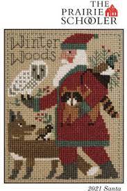 2021 schooler santa is the title of this cross stitch pattern from the prairie schooler. Prairie Schooler 2021 Schooler Santa Cross Stitch Pattern 123stitch