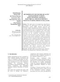 Approval of a standard as a malaysian standard is governed by the standards of. Pdf Determinants Of Iso 9001 Quality Management System Effectiveness Amongst Electrical And Electronics Manufacturing Firms In Malaysia