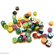 Abalorios Forma De Frutas De Pasta Polimero 1 Cm Surtido 50 Cm Manualidades Abalorios Y Fruta