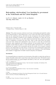 Pdf Rule Making Rule Breaking Law Breaking By Government In The Netherlands And The United Kingdom