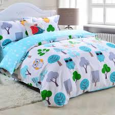 This owl comforter is made of 100 percent polyester, making. Kids Aqua Blue Green Grey And White Retro Night Owl Print Cute Style Reversible 100 Cotton Twin Full Size Bedding Sets Enjoybedding Com