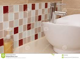 coloured mosaic splashback stock photo
