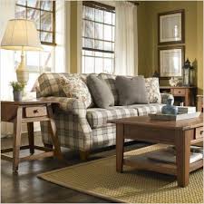 Broyhill 6440 3q Angeline Cottage Sofa In Blue Plaid Country Living Room Furniture Country Living Room Country Living Room Design