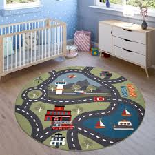 Bei littlehipstar findest du originelle kinderteppiche für mädchen und jungen in coolen designs, verschiedener größen, farben und formen. Mobel Wohnen In Grun Und Rosa Kinder Teppich Fur Kinderzimmer Strassen Muster Mit Schloss Kindermobel Wohnen
