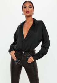 Black Extreme Oversized Satin Shirt Satin Shirt Black Satin Shirt Silk Top Outfit The classic top returns to the spotlight in all its versatile glory. pinterest