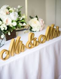 Gold Script Mr And Mrs Table Signs For A Ultra Romantic Wedding Sweetheart Table Setting Ha Sweetheart Table Wedding Mr And Mrs Wedding Signing Table Wedding