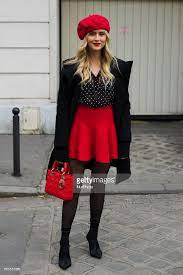 Valentina Ferragni Wearing A French Red Hat And A Dior Red Bag Is Outfits With Hats Red Hat Outfit Fashion Outfits