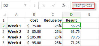 Enter the formula =c2/b2 in cell d2, and copy it down to as many rows as you need. Multiply By A Percentage Excel