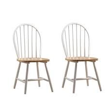5 out of 5 stars. Boraam Farmhouse White And Natural Wood Dining Chair Set Of 2 31316 The Home Depot