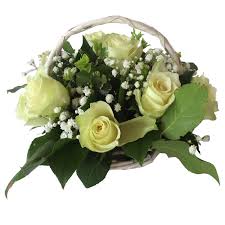 Cestino formale roselline bianche – Modicamore