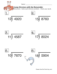 When you divide a number, you are splitting it equally. Long Division No Remainders Worksheet Have Fun Teaching