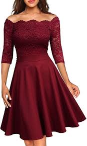 Missmay Women S Vintage Floral Lace Half Sleeve Boat Neck Cocktail Formal Swing Dress At Amazon Women S Cloth Lace Dress With Sleeves Lace Dress Pretty Dresses