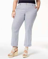 Plus Size Pinstripe Ankle Pants Created For Macys