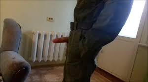 Russian soldier smokes, spits, and masturbates his dirty cock and cums on  his army shoes