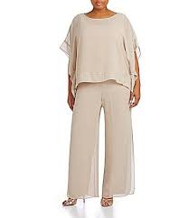 Le Bos Plus Glittertrimmed Pant Set Dillards After Party
