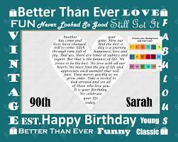 Personalized 90th Birthday Gift Poem 90th By Birthdaypartygifts 60th Birthday Gifts 90th Birthday Gifts Personalized Birthday Gifts