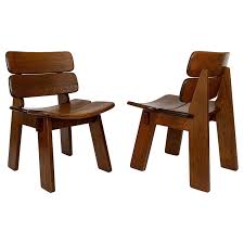 Pair Of Solid Oak French Constructivist Occasional Lounge Chairs Solid Oak Chair Circular Chair