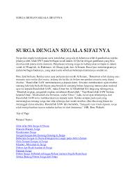 Menurut beberapa riwayat hadis, penghuni syurga berumur dalam lingkungan 33 tahun, tidak sakit, malah bebas daripada najis. Doc Surga Dengan Segala Sifatnya Docx Jalu Jajangkar Academia Edu
