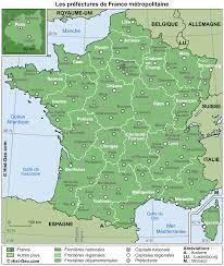 Département de l'ain (01) préfecture. Carte Des Prefectures De France Metropolitaine