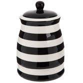 Black And White Striped Kitchen Canisters Black White Striped Canister White Canisters Dining Accessories Decorative Pillows