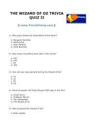 Wizard of oz trivia questions. The Wizard Of Oz Trivia Quiz Ii Trivia Champ