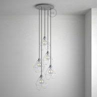 Rosace Xxl Ronde 35cm A 5 Trous Acier Satine Avec Les Accessoires Rosace Plafond Luminaire