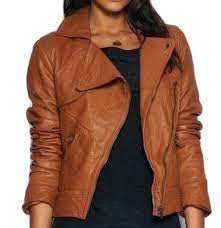 Stylish Women S Brown Wide Collar Leather Jacket Fashion Leather Jacket Women Leather Jackets Women Leather Jacket Style Jackets For Women