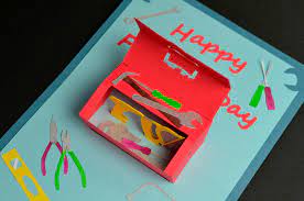 Next fold along all the dashed lines on the twist and pop mechanism (make the folds crisp). Toolbox Pop Up Card Template Creative Pop Up Cards