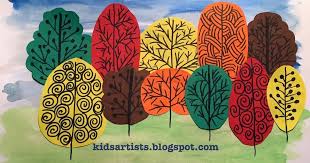 Fall Trees Tree Collage Fall Tree Painting Fall Art Projects
