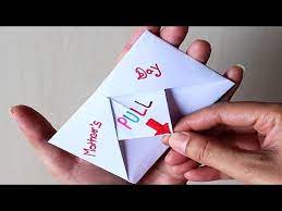 This handmade mother's day card will surely brighten mom's day! Diy Surprise Message Card For Mother S Day Pull Tab Origami Envelope Card Mother S Day Special Youtube