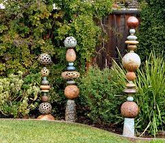 Nessy Barzilay Ceramics Artist Totems Garden Art Sculptures Mosaic Garden Art Garden Pottery