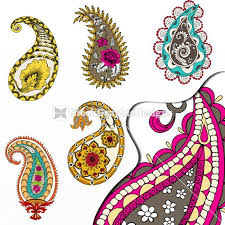 Set Of Hand Drawn Colourful Paisley Designs How To Draw Hands Paisley Design Paisley