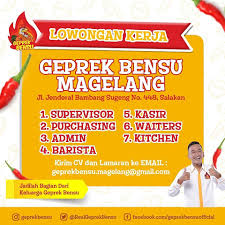 Call center 1500 612 ( setiap. Geprek Bensu Lowongan Kerja Di Geprek Bensu Apakah Ada ÙÙŠØ³Ø¨ÙˆÙƒ