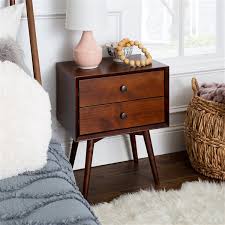 A round up of affordable mid century modern nightstands all under $200, the perfect addition to any modern master bedroom design! Walker Edison Mid Century 2 Drawer Solid Wood Nightstand Walnut Lwr25mc2dwt Rona
