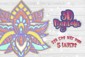 Download 3d Layered Mandala Svg Mandala Lotus 3d Papercut Svg Zentang 575488 3d Printing Design Bundles