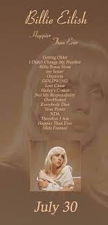 Apr 27, 2021 · billie eilish will release her sophomore album on july 30th, happier than ever(song) out this thursday. Album Billie Eilish Happier Than Ever Music Atrl