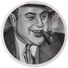Al Capone 0G Scarface Round Beach Towel by Eric Dee