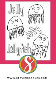 Their body (called an umbrella) resembles a bell, from the lower edge of which dozens of tentacles depart, facing downwards. Free Jellyfish Coloring Pages Stevie Doodles Free Printable Coloring Pages