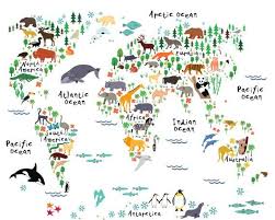 Animal World Map 8 X 10 In 11 X 14 In 20 X 30 In Animal Map Kids World Map Kids Prints Nursery Decor Playroom Decor In 2020