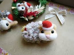 台灣免運費 羊毛氈 聖誕節小倉鼠項鍊 毛小孩 羊毛氈手作 項鍊 pinkoi wool felt holiday decor christmas ornaments