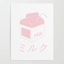 Cute kawaii japanese aesthetic strawberry milk retro 90s pop art design. Kawaii Milk Carton Pink Japanese Vaporwave Gift Poster By Dc Designstudio Art Design Glitchart Wallart Moder Milk Carton Vaporwave Japanese Illustration
