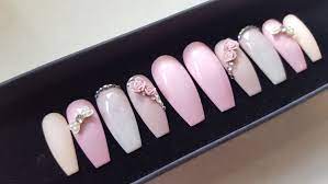 Classy Pink Press On Nails Glue On Nails False Nails Fake Nails Coffin Nails Nails Artificial Nails Acrylic Nails Nails Glue On Nails Artificial Nails Press On Nails
