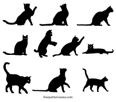 Download 224 black cat logo free vectors. Free Cat Clipart Silhouette Vector Freepatternsarea