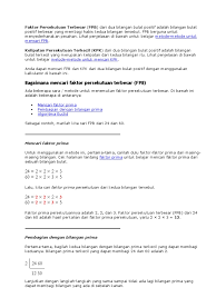 Faktor 18 = 1, 2, 3, 6, 9, 18 faktor 12 = 1, 2, 3, 4, 6, 12 Faktor Persekutuan Terbesar