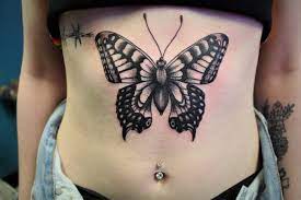 Gothic Butterfly Done By Audra Tattoos Ink Tattoo Stomach Tattoos